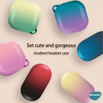 Microsonic Samsung Galaxy Buds Core Kılıf Degrade Rubber Pembe Mavi