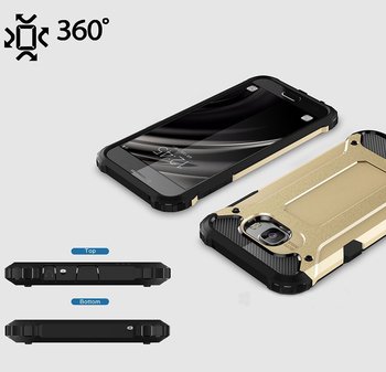 Microsonic Samsung Galaxy C7 Kılıf Rugged Armor Gold