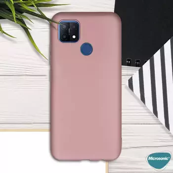 Microsonic Matte Silicone Oppo A15s Kılıf Kırmızı