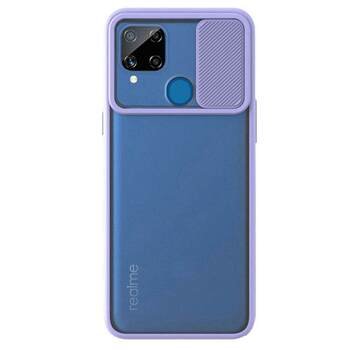 Microsonic Realme C15 Kılıf Slide Camera Lens Protection Lila