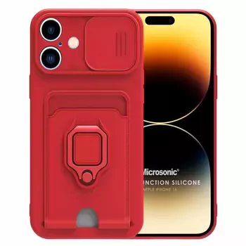 Microsonic Apple iPhone 17 Kılıf Multifunction Silicone Kırmızı