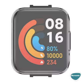 Microsonic Xiaomi Poco Watch Kılıf 360 Full Round Soft Silicone Şeffaf