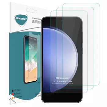 Microsonic Samsung Galaxy S23 FE Screen Protector Nano Glass Cam Ekran Koruyucu (3`lü Paket)