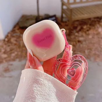 Microsonic Samsung Galaxy Buds Core Kılıf Süslü Renkli Kalp Desenli Pembe