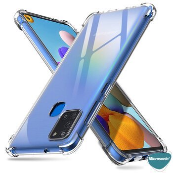 Microsonic Samsung Galaxy A21S Kılıf Anti Shock Silikon Şeffaf