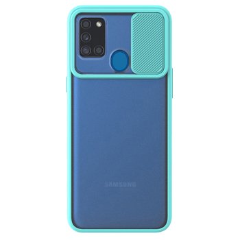 Microsonic Samsung Galaxy A21S Kılıf Slide Camera Lens Protection Turkuaz