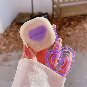 Microsonic Samsung Galaxy Buds Core Kılıf Süslü Renkli Kalp Desenli Mor