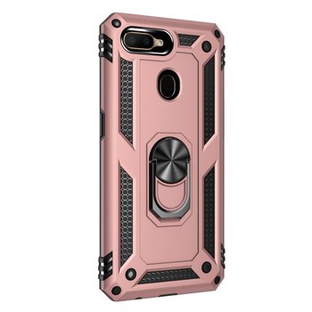 Microsonic Oppo A12 Kılıf Military Ring Holder Rose Gold