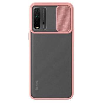 Microsonic Xiaomi Redmi 9T Kılıf Slide Camera Lens Protection Rose Gold