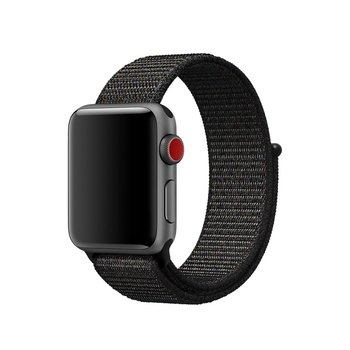 Microsonic Apple Watch 3 42mm Nylon Loop Kordon Siyah