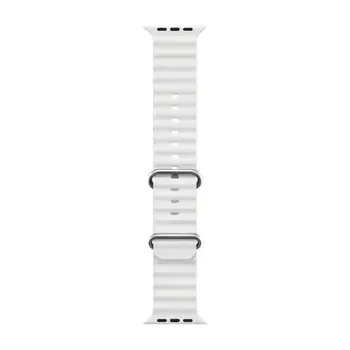 Microsonic Apple Watch Series 7 45mm Kordon Ocean Band Beyaz