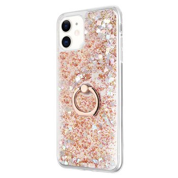 Microsonic Apple iPhone 12 Mini Kılıf Glitter Liquid Holder Gold