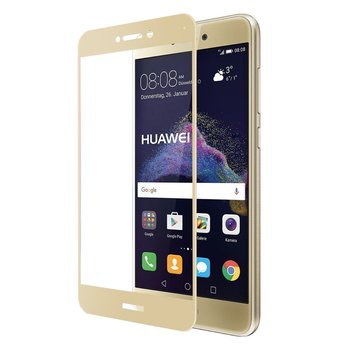 Microsonic Huawei P9 Lite 2017 Kavisli Temperli Cam Ekran Koruyucu Film Gold