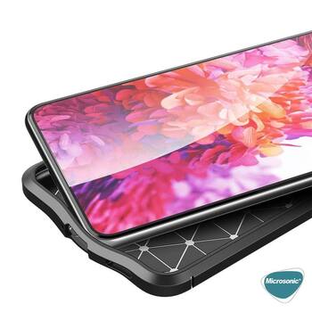 Microsonic Samsung Galaxy S22 Plus Kılıf Deri Dokulu Silikon Siyah