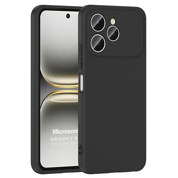 Microsonic TECNO Spark 40 Kılıf Groovy Soft Siyah
