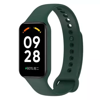 Microsonic Xiaomi Smart Band 8 Active Kordon, Silicone Sport Band Koyu Yeşil