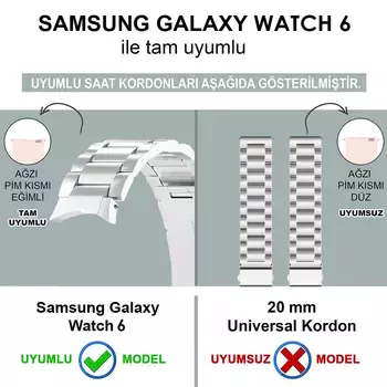 Microsonic Samsung Galaxy Watch 6 Classic 43mm Solid Steel Kordon Gümüş