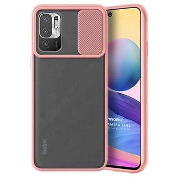 Microsonic Xiaomi Redmi Note 10 5G Kılıf Slide Camera Lens Protection Rose Gold