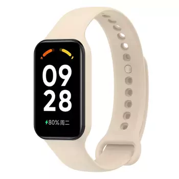 Microsonic Xiaomi Smart Band 8 Active Kordon, Silicone Sport Band Bej
