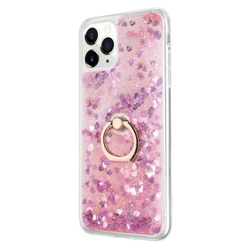 Microsonic Apple iPhone 11 Pro Max Kılıf Glitter Liquid Holder Pembe