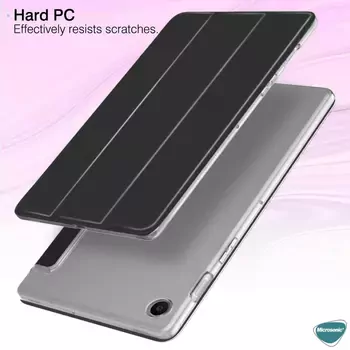 Microsonic Samsung Galaxy Tab A8 X200 Kılıf Slim Translucent Back Smart Cover Kırmızı