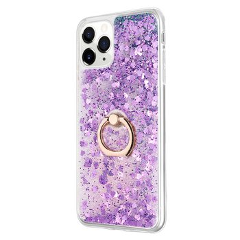 Microsonic Apple iPhone 11 Pro Max Kılıf Glitter Liquid Holder Mor