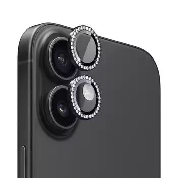 Microsonic Apple iPhone 17 Tekli Diamond Taşlı Kamera Koruma Camı Siyah