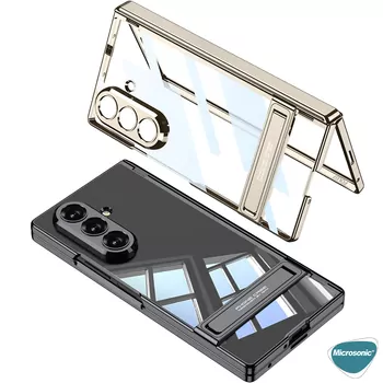 Microsonic Samsung Galaxy Z Fold 7 Kılıf Clarity Stand Gold