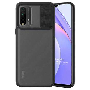 Microsonic Xiaomi Redmi Note 9 4G Kılıf Slide Camera Lens Protection Siyah