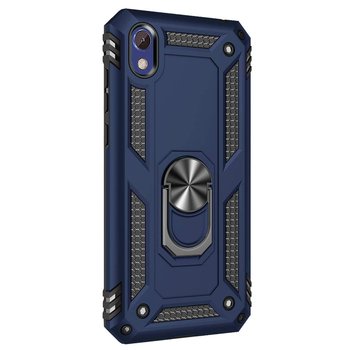 Microsonic Huawei Honor 8S Kılıf Military Ring Holder Lacivert