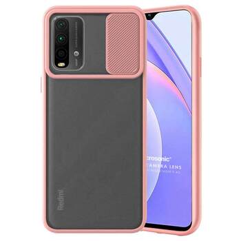 Microsonic Xiaomi Redmi Note 9 4G Kılıf Slide Camera Lens Protection Rose Gold