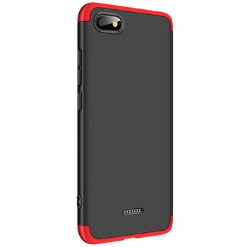 Microsonic Xiaomi Redmi 6A Kılıf Double Dip 360 Protective AYS Siyah Kırmızı