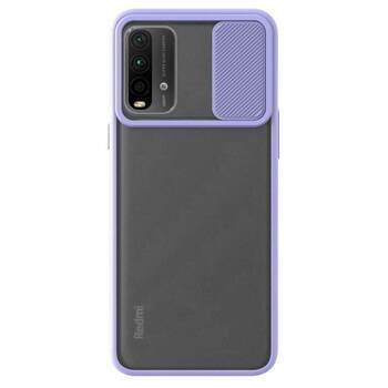 Microsonic Xiaomi Redmi Note 9 4G Kılıf Slide Camera Lens Protection Lila