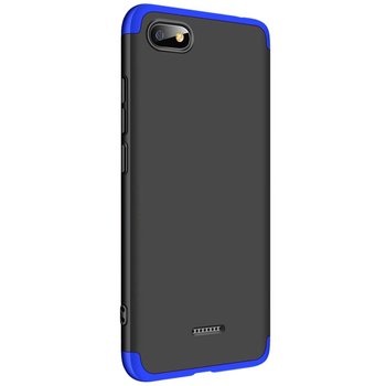 Microsonic Xiaomi Redmi 6A Kılıf Double Dip 360 Protective AYS Siyah Mavi