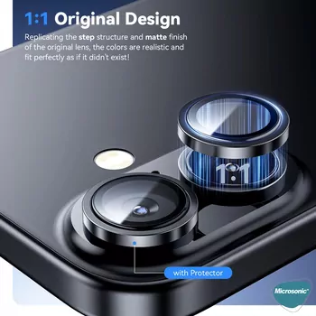 Microsonic Apple iPhone 17 Tekli Kamera Lens Koruma Camı Mavi