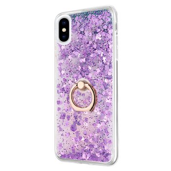 Microsonic Apple iPhone XS Max Kılıf Glitter Liquid Holder Mor