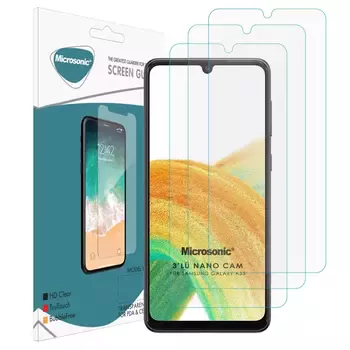 Microsonic Samsung Galaxy A33 5G Screen Protector Nano Glass Cam Ekran Koruyucu (3`lü Paket)