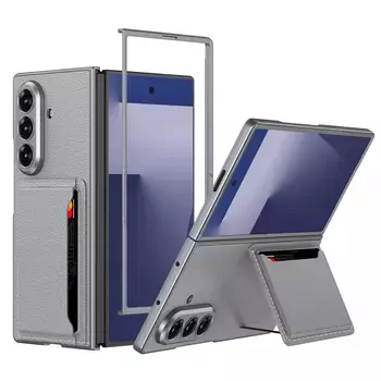 Microsonic Samsung Galaxy Z Fold 7 Kılıf LuxGrip Wallet Gri