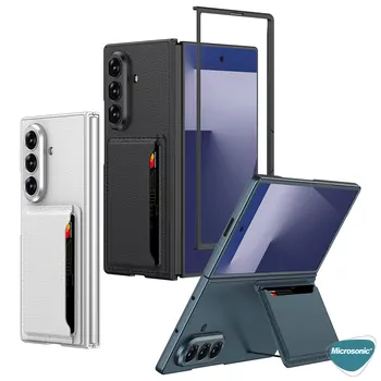 Microsonic Samsung Galaxy Z Fold 7 Kılıf LuxGrip Wallet Gri