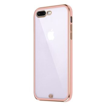 Microsonic Apple iPhone 8 Plus Kılıf Laser Plated Soft Pembe