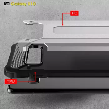 Microsonic Samsung Galaxy S10 Kılıf Rugged Armor Siyah