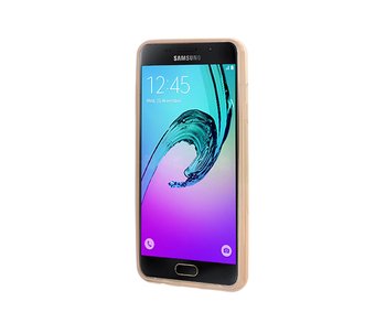 CaseUp Samsung Galaxy A3 2016 Lazer Kesim Silikon Kılıf Gold