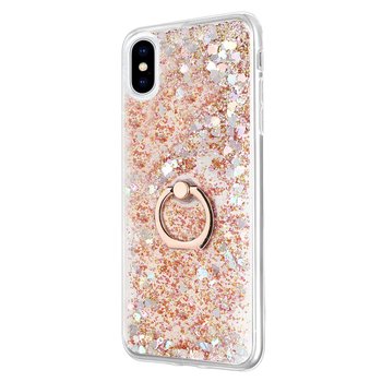 Microsonic Apple iPhone XS Kılıf Glitter Liquid Holder Gold