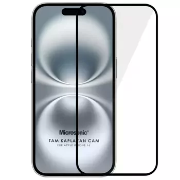 Microsonic Apple iPhone 17 Tam Kaplayan Temperli Cam Ekran Koruyucu Siyah