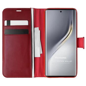 Microsonic TECNO Camon 40 Pro Kılıf Delux Leather Wallet Kırmızı