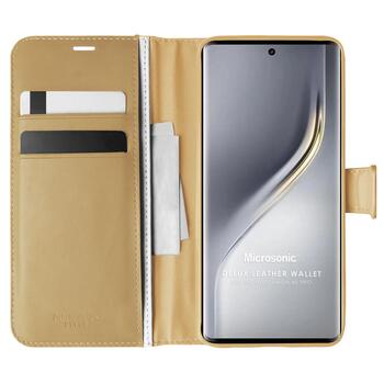Microsonic TECNO Camon 40 Pro Kılıf Delux Leather Wallet Gold