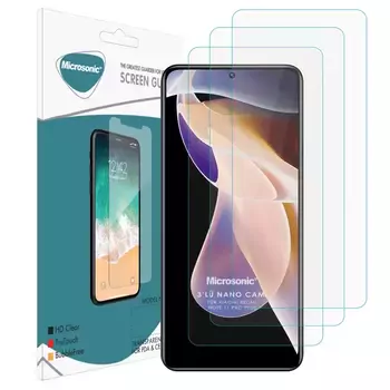 Microsonic Xiaomi Redmi Note 11 Pro Plus Ekran Koruyucu Nano Cam (3`lü Paket)