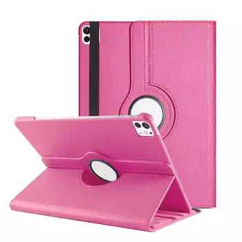 Microsonic Apple iPad Pro 13 2024 Kılıf (A2925-A2926) 360 Rotating Stand Deri Pembe
