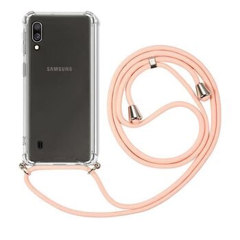 Microsonic Samsung Galaxy M10 Kılıf Neck Lanyard Rose Gold