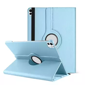 Microsonic Apple iPad Pro 13 2024 Kılıf (A2925-A2926) 360 Rotating Stand Deri Mavi